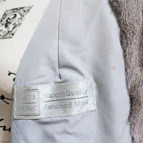 Saga Sapphire Silver Blue Iris Cerulean Grey MINK Coat Jacket Stroller No Fox - Picture 6 of 9